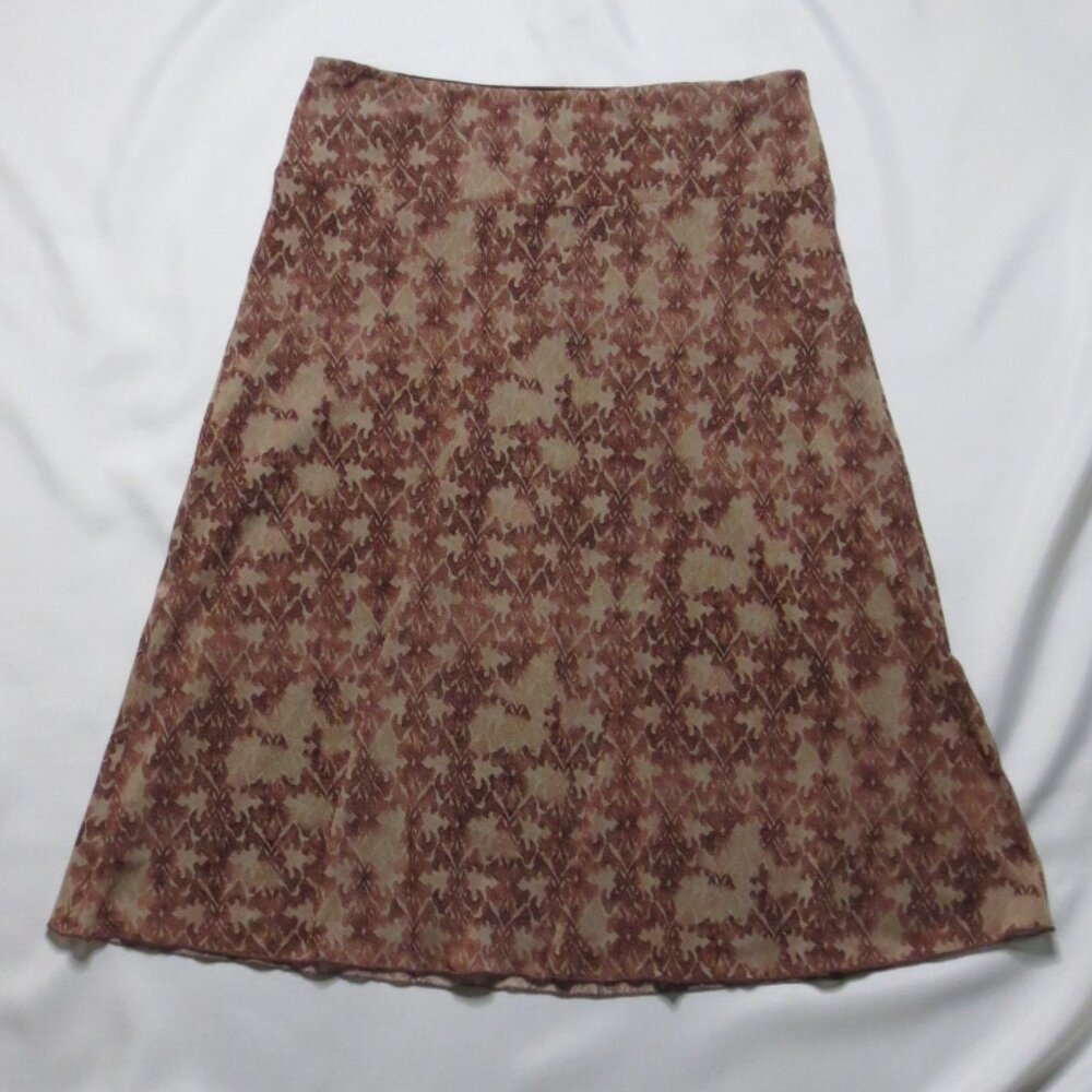 4/$14 NINE & CO womens NINE WEST skirt STRETCH rose PINK midi BROWN SIZE M